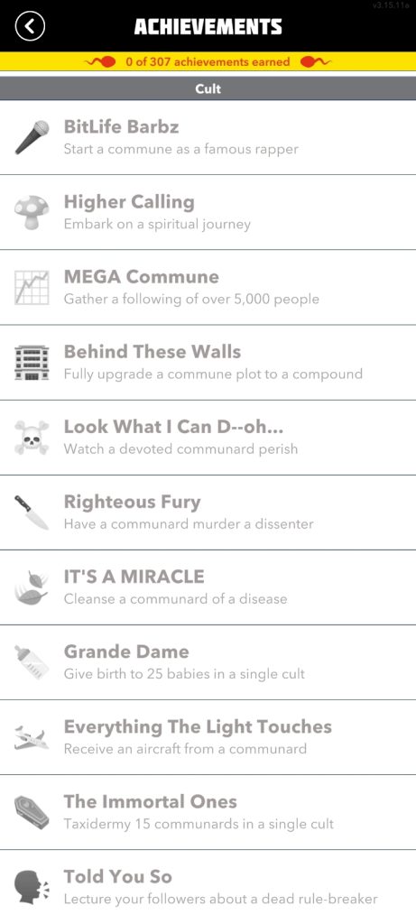 bitlife- achievements-cult