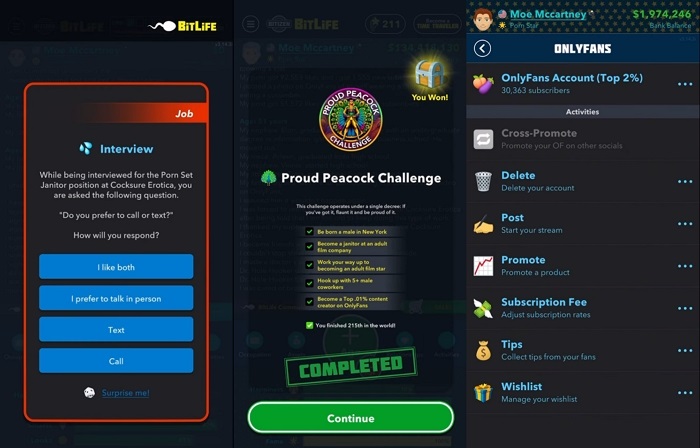 tasks-to-complete-the-proud-peacock-challenge-in-bitlife