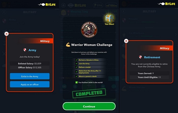 tasks-to-complete-the-warrior-woman-challenge-in-bitlife